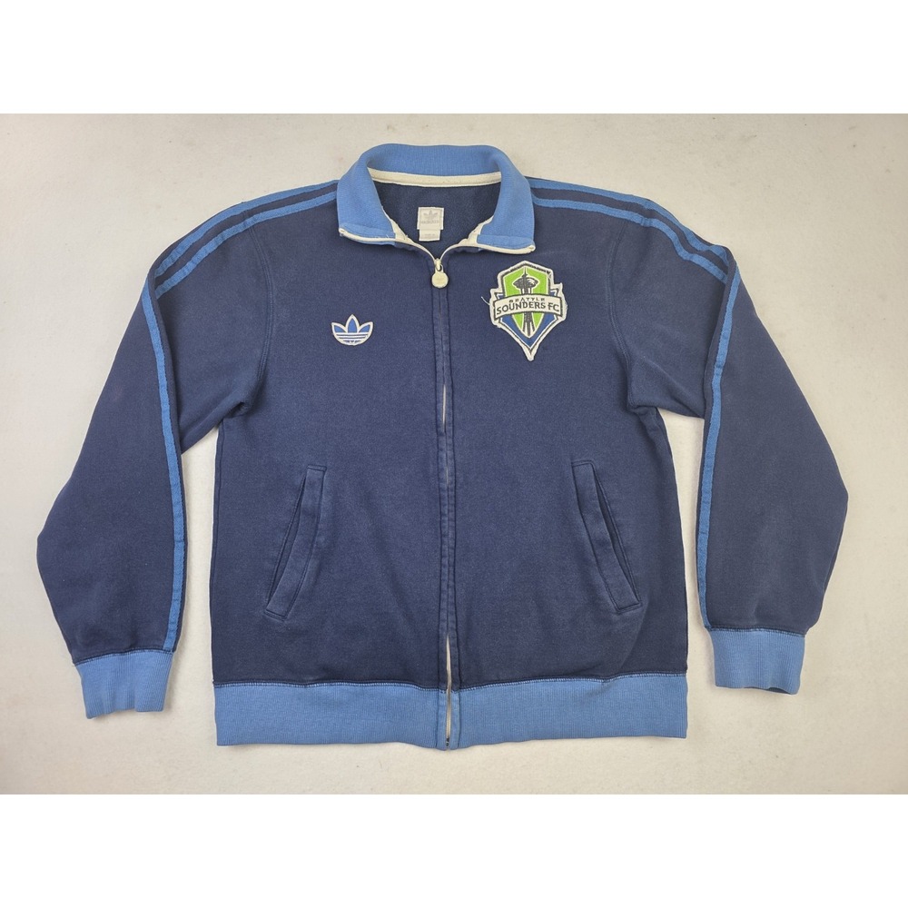 Adidas Seattle Sounders Full Zip Up Jacket Sweatshirt‎ Men's Size S Patch Logo